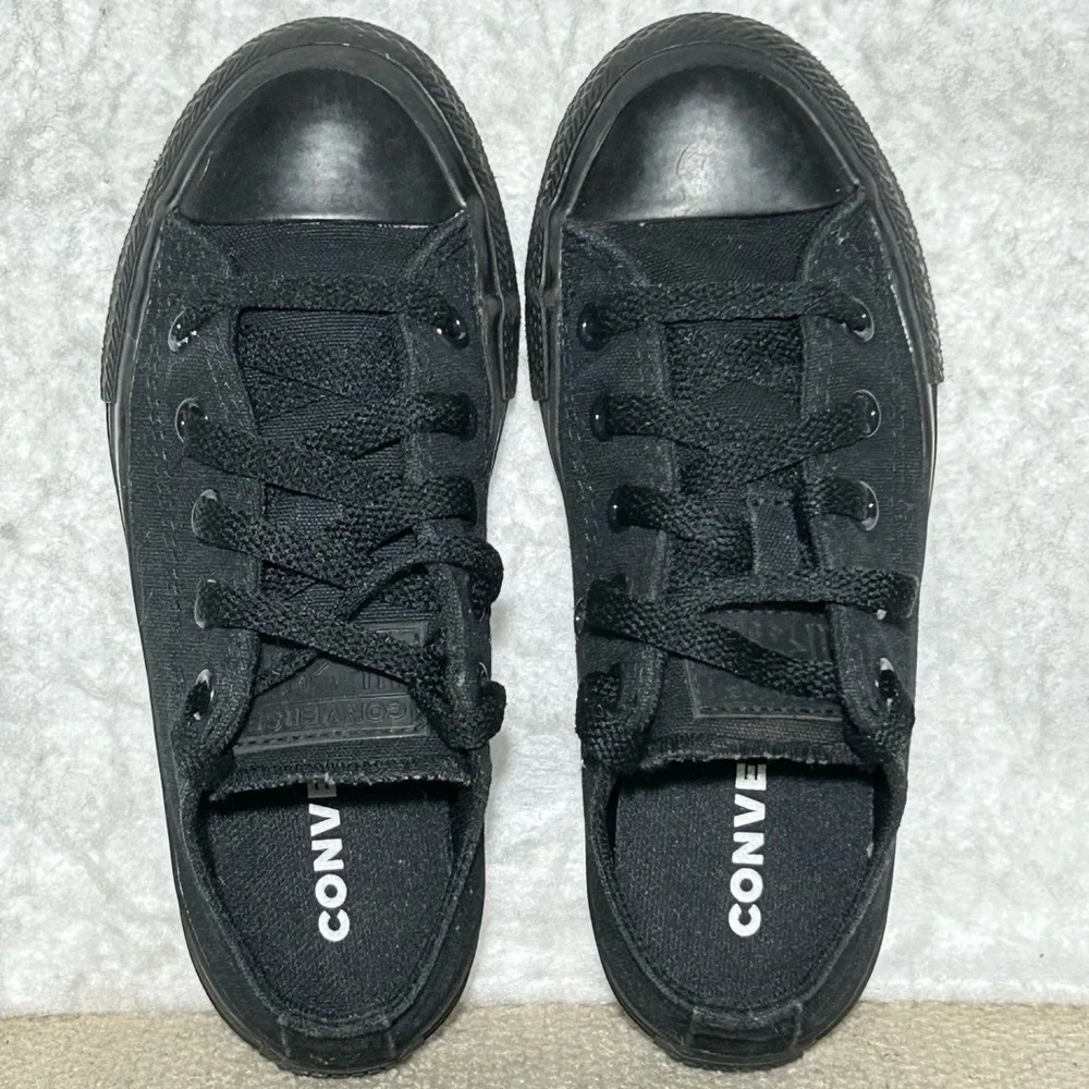 Converse CT All Stars Kids Black Low Canvas Casual Athletic Sneaker Shoes SZ 12